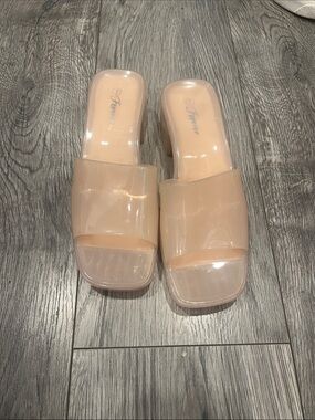 Forever 21 Blush Patent Slide Mules